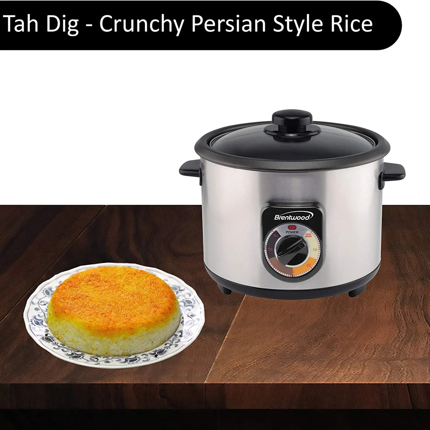 Brentwood 20 Cup Persian Style Crunchy Tahdig Scorched Rice Cooker (Open Box)