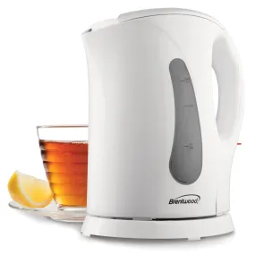 Brentwood KT-1610 BPA Free 1L Cordless Electric Kettle, White