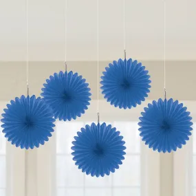 Bright Royal Blue Mini Fan Decoration 5pcs