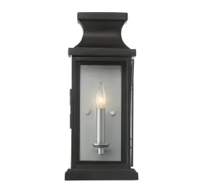 Brooke 1-Light Outdoor Wall Lantern in Black