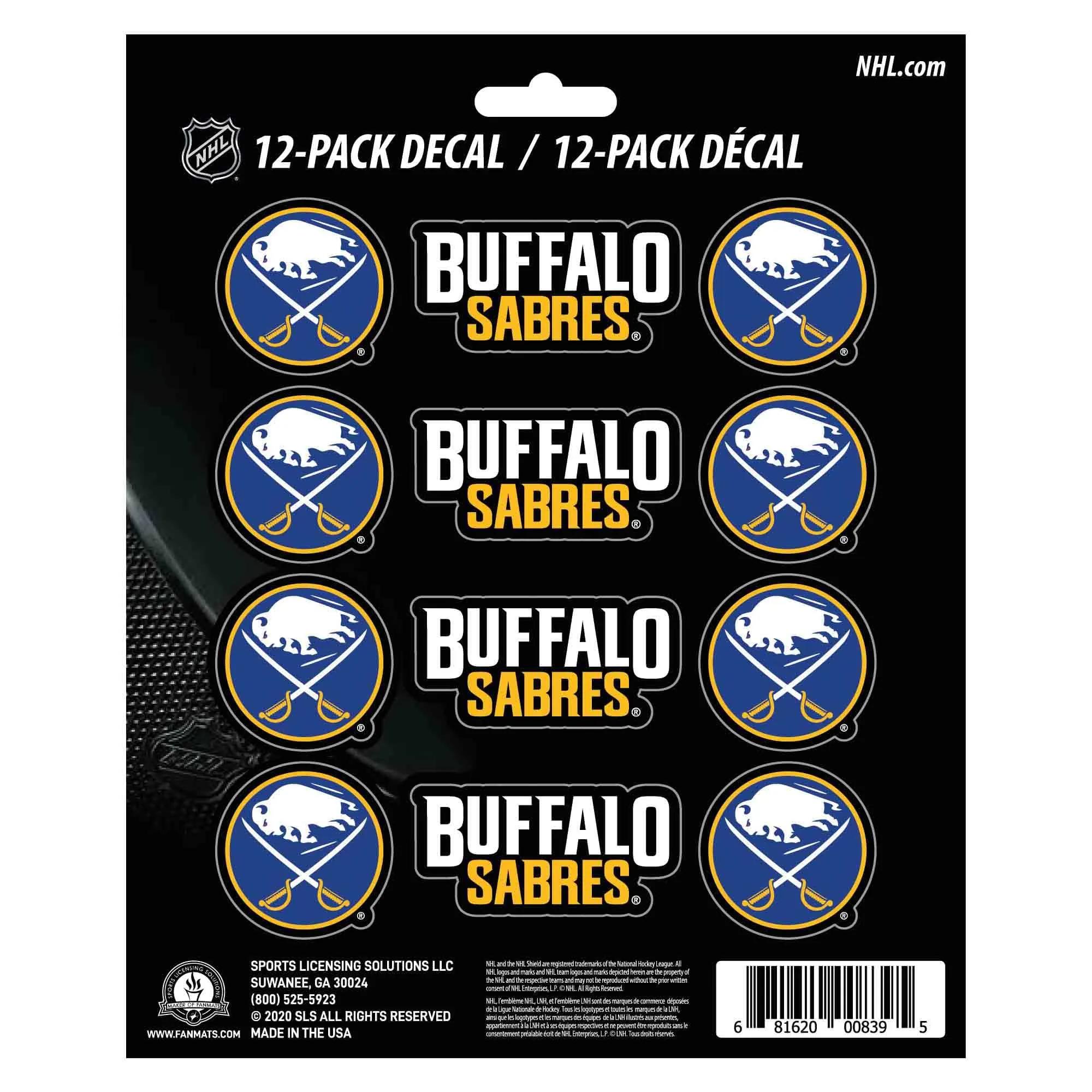 Buffalo Sabres 12 Count Mini Decal Sticker Pack