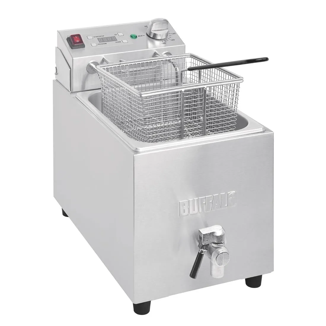 Buffalo Single Tank Single Basket 8Ltr Countertop Fryer with Timer 2.9kW - FC374