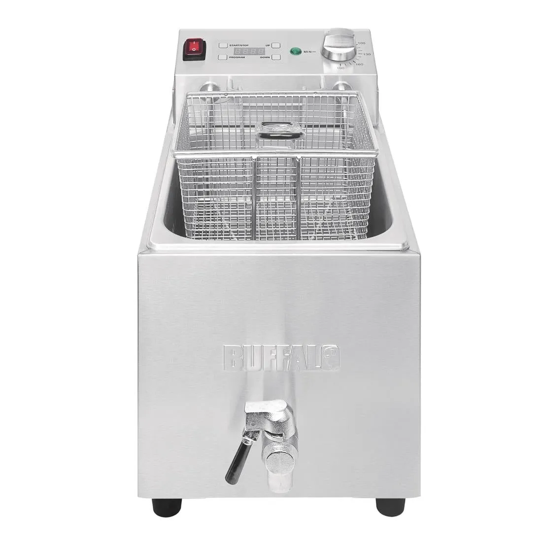 Buffalo Single Tank Single Basket 8Ltr Countertop Fryer with Timer 2.9kW - FC374