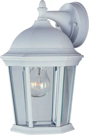 Builder Cast 1-Light Outdoor Wall Lantern in White with Clear Glass