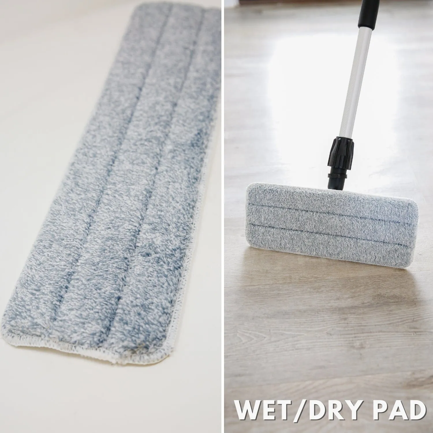 BULK CASE: Don Aslett Wet/Dry Microfiber Mop Pad- 12", 18", 24"