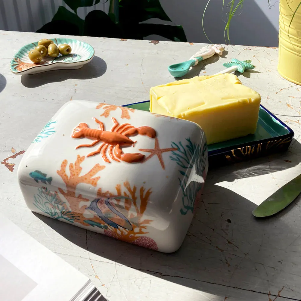 BUTTERSCHALE - Coral Lobster Butter Dish- house of disaster