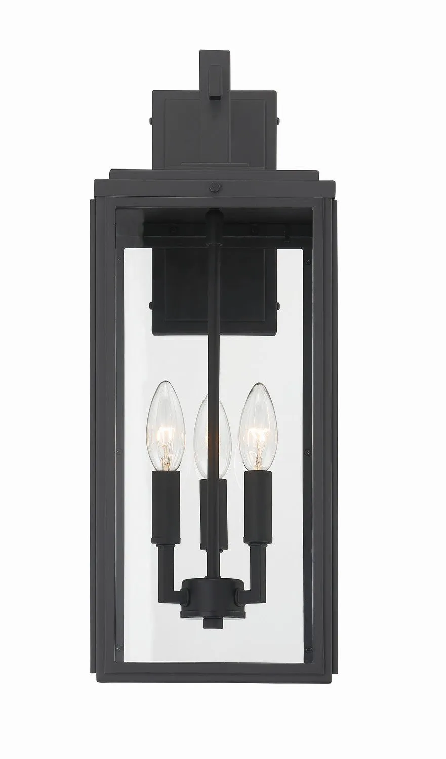 Byron 3-Light Outdoor Wall Mount in Matte Black