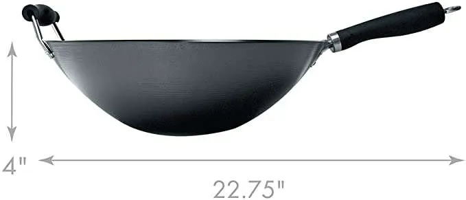 Carbon Steel Non-Stick Wok, 14 Inch, Helper Handle - Ecolution