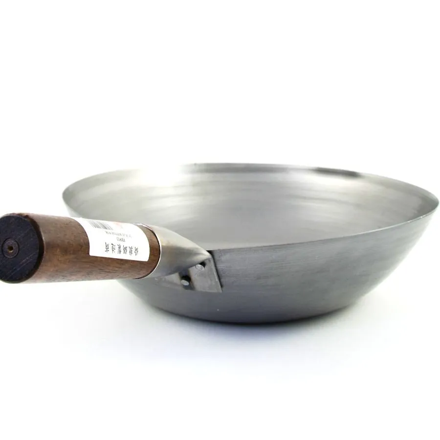 Carbon Steel Wok - Flat Base, 33cm dia