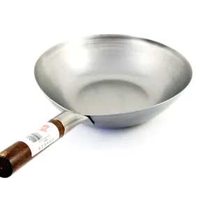 Carbon Steel Wok - Flat Base, 33cm dia