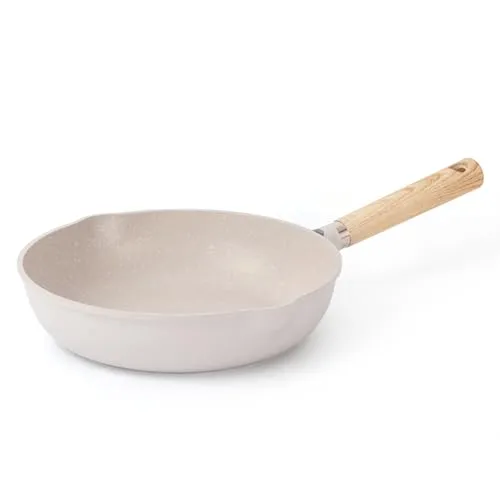 CAROTE Non Stick Frying Pan, Granite Omlette Egg Pan, Induction&Gas Fry Pan, Fish Pan, PFOA Free (26 CM, Granite SeaShell)