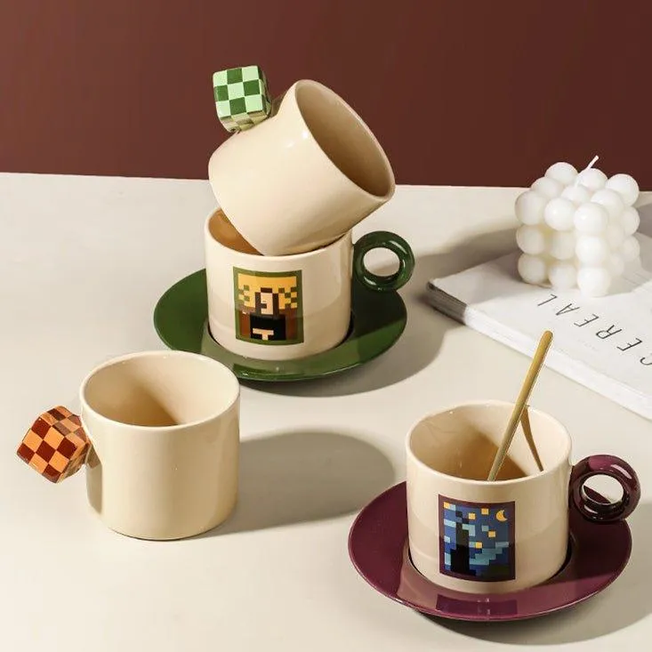 Ceramic Mosaic Art Themed Coffee Cup Sets