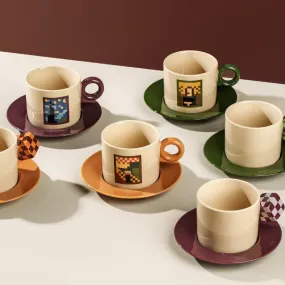 Ceramic Mosaic Art Themed Coffee Cup Sets