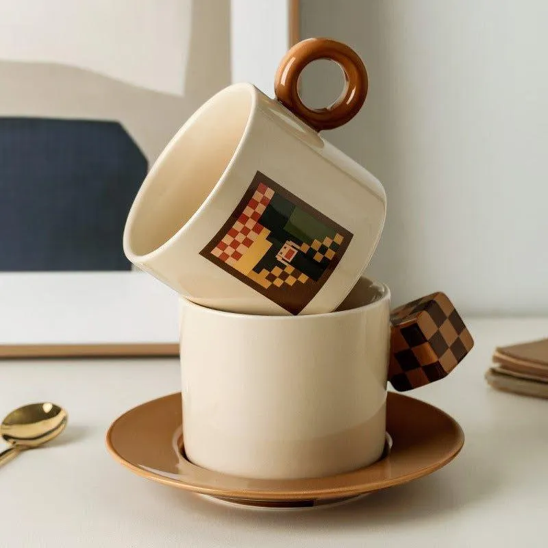 Ceramic Mosaic Art Themed Coffee Cup Sets