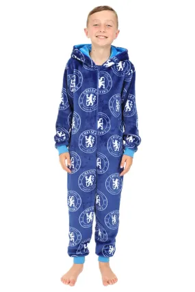 Chelsea Football Club Boys Fleece Sleepsuit Kids All in One