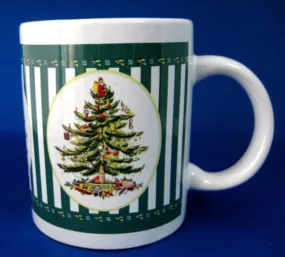 Christmas Tree Spode Mug Licensed Ceramic Green Stripes 2001