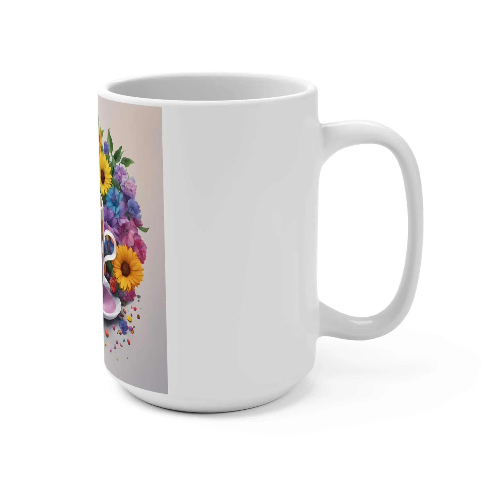 Coffee and Spite Mug - 15oz Floral Design for Coffee Lovers