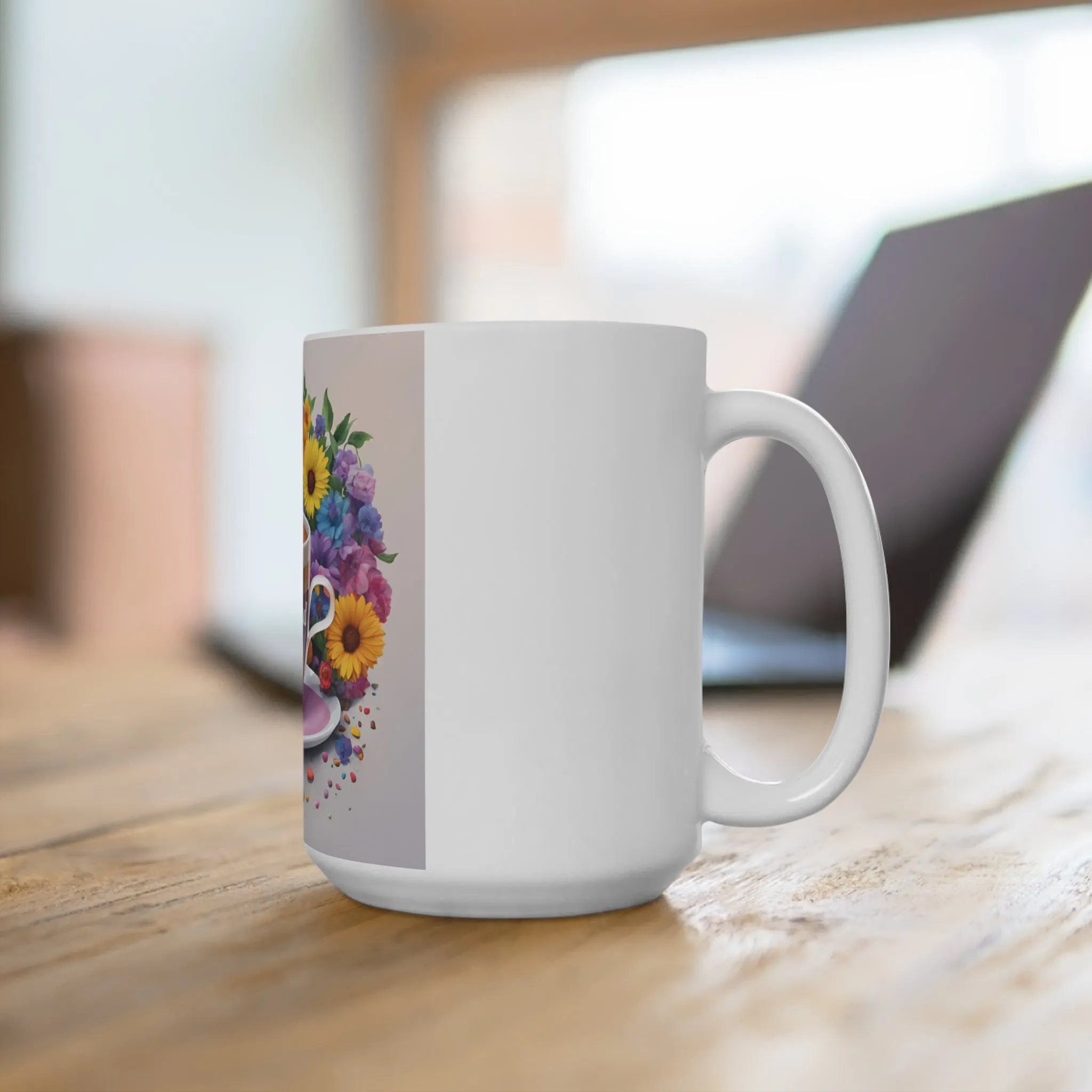 Coffee and Spite Mug - 15oz Floral Design for Coffee Lovers