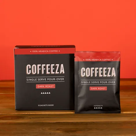 Coffeeza Single-Serve, Easy Pour-Over Coffee Drip Bags | Dark Roast Arabica