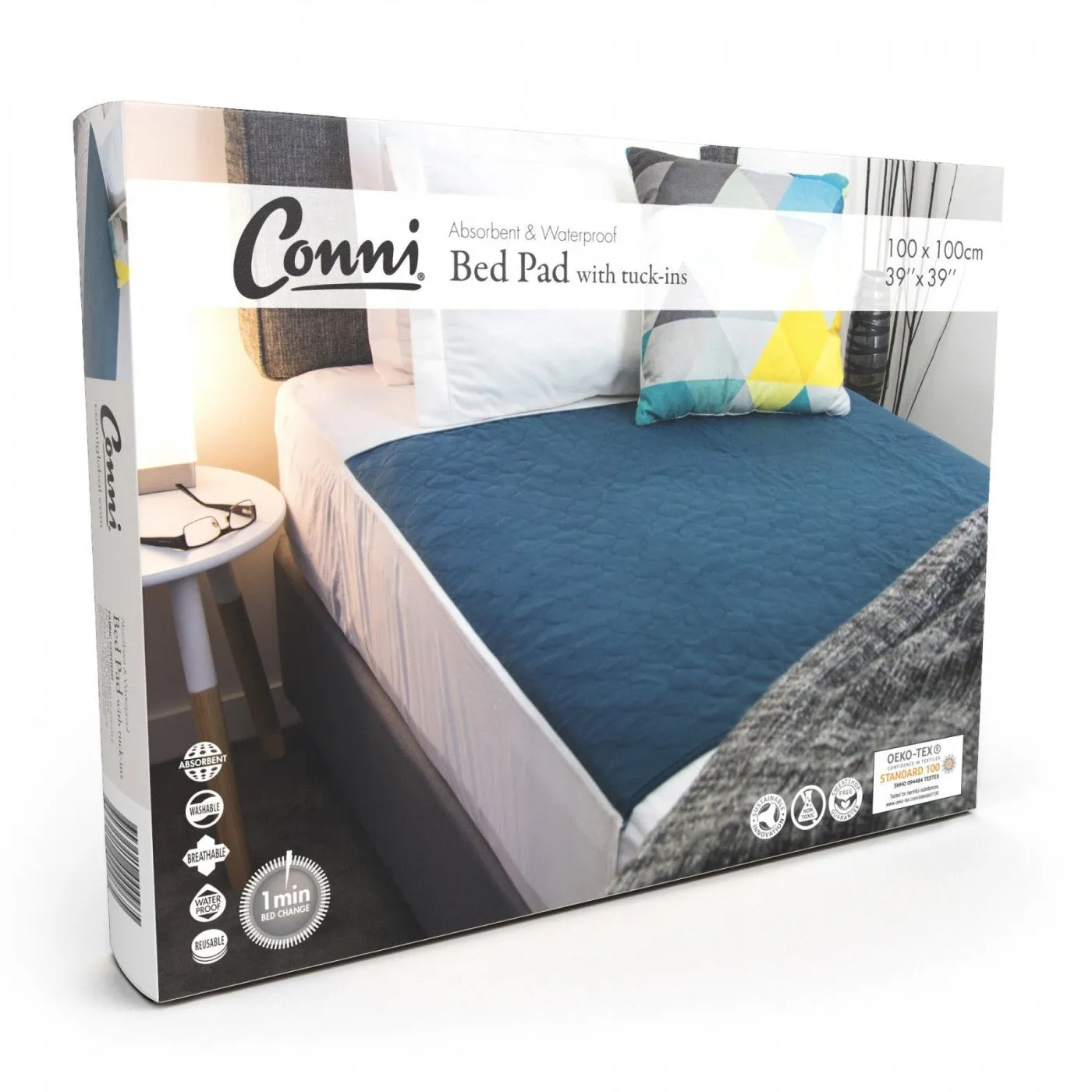 Conni Reusable Bed Pad with Tuck-ins