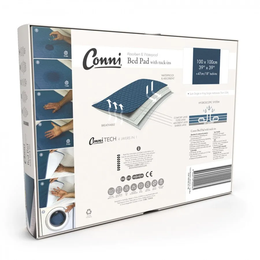 Conni Reusable Bed Pad with Tuck-ins