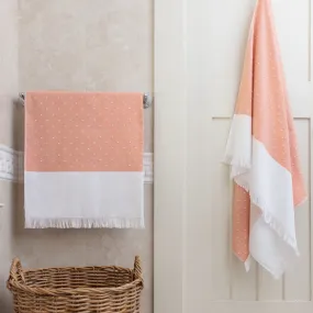 Coral Dot Fouta Bath Towel