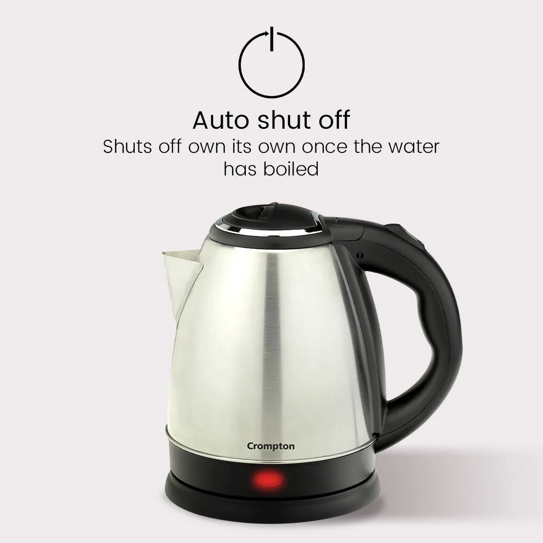 Crompton InstaHot Electric Kettle Stainless Steel 1.8 Litre