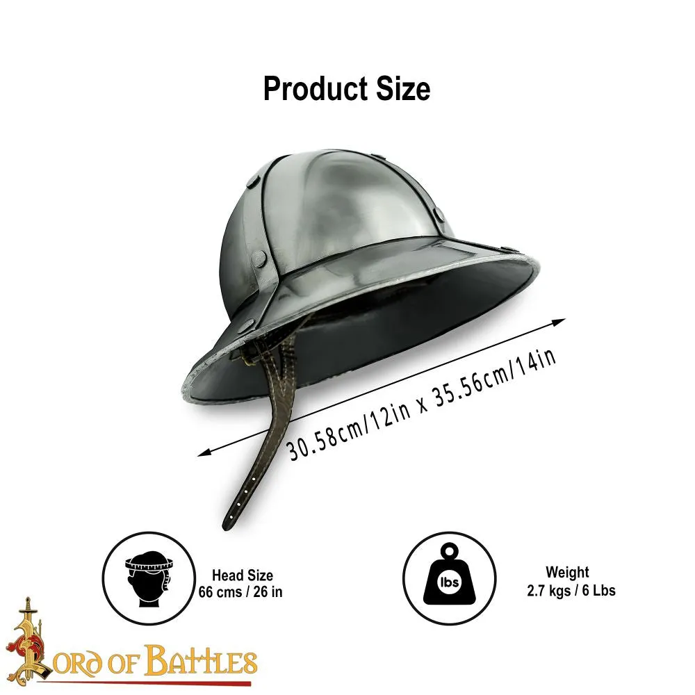 Crusader Kettle Helm 13th-15th century (16 Gauge)