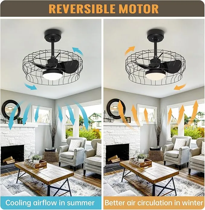 Ctitly 20" Bladeless Ceiling Fan w/ Light