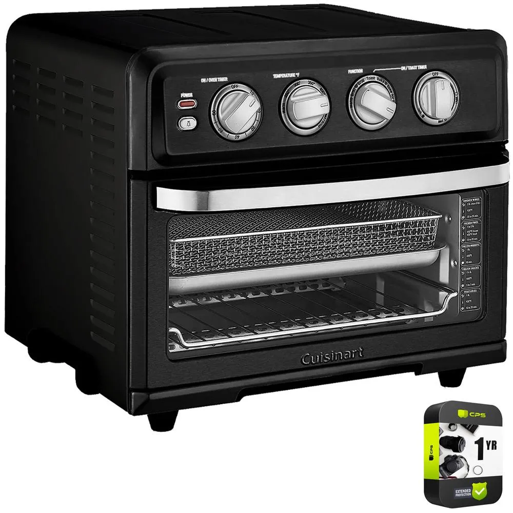 Cuisinart TOA-70MB AirFryer Toaster Oven w/ Grill, Matte Black   Warranty Bundle