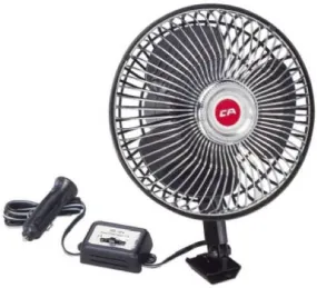 Custom Accessories 40009 12 Volt 2 Speed Auto Oscillating Fan