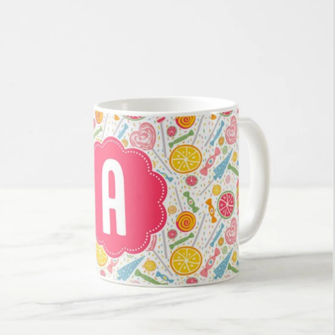 Custom Coffee Cups - Yellow Candies