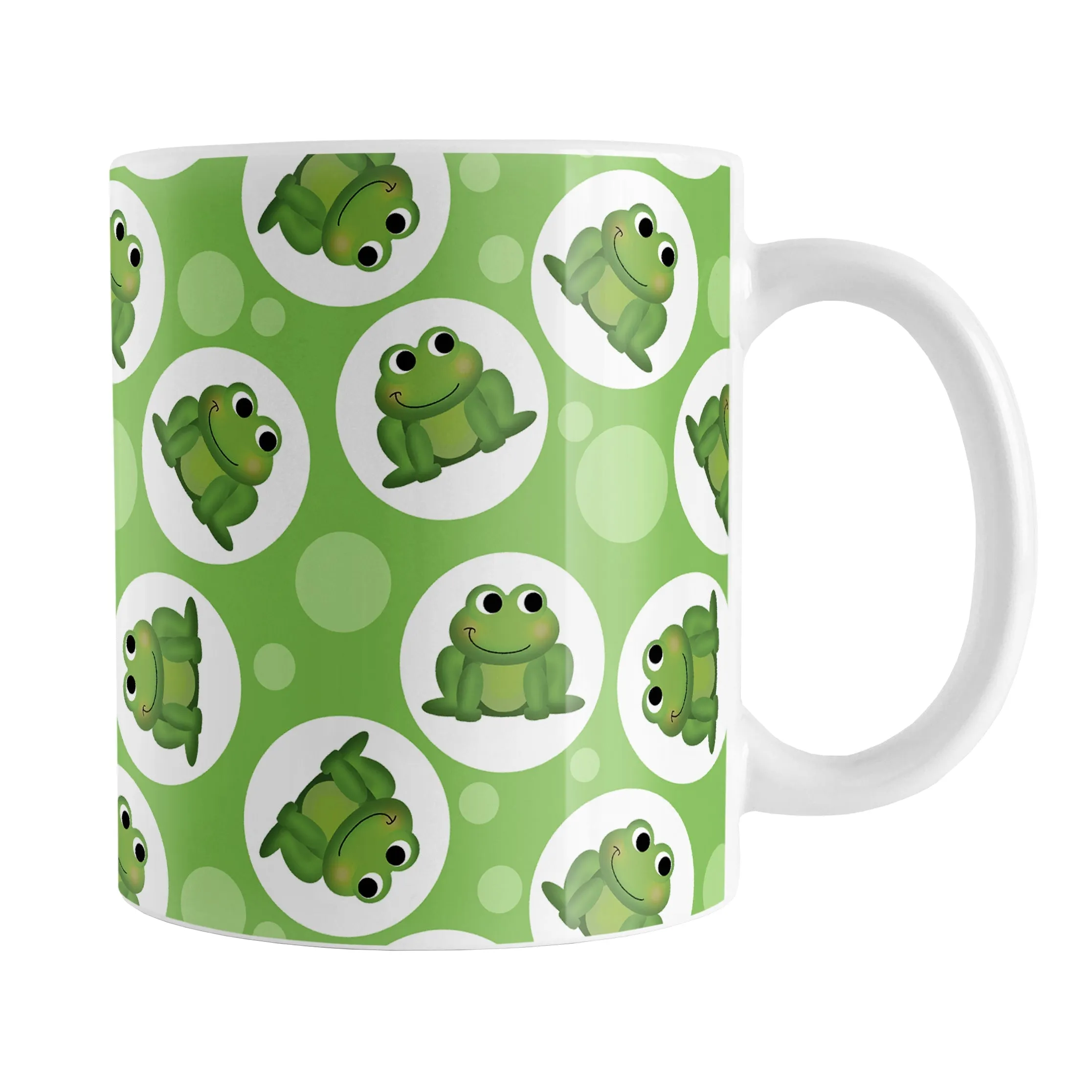 Cute Green Frog Pattern Mug