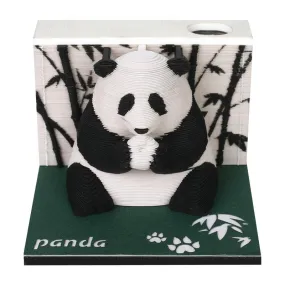 Cute Panda 3D Note Pad Calendar - Spotted Bear Creative Memo Pad - Omoshiroi Block