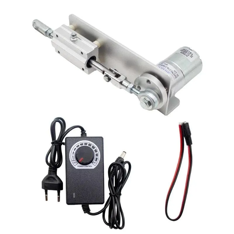 DC 12V 24V Reciprocating Cycle Linear Actuator Motor With Power Adapter AC 220V PWM Adjustable Speed Stroke 15mm 20mm 25mm 30mm