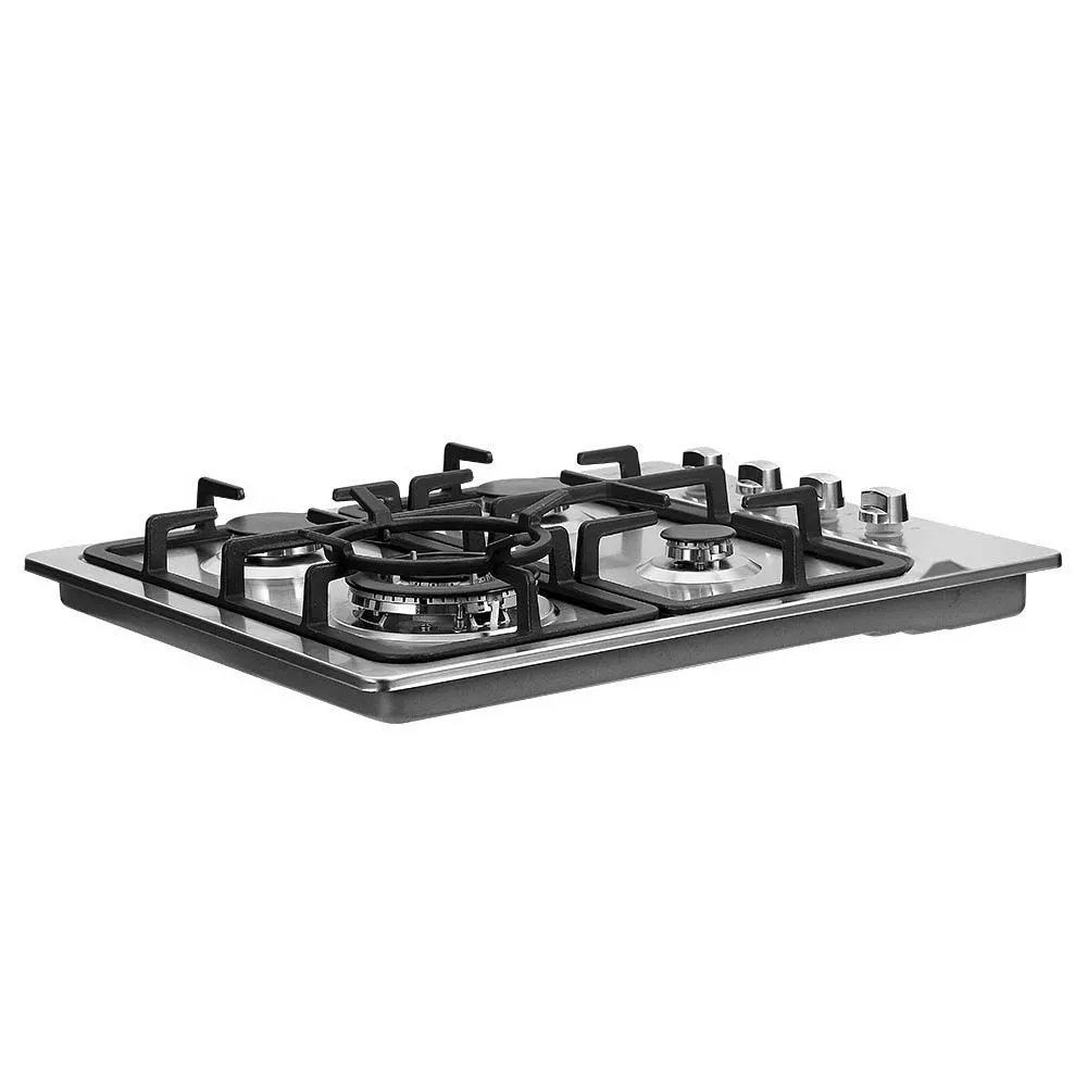 Devanti Gas Cooktop 60cm Kitchen Stove 4 Burner Cook Top NG LPG Stainless Steel Silver