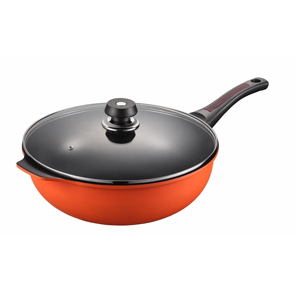 Die Casting Wok with Glass Lid (DIWP-32) 32cm (PN171511)