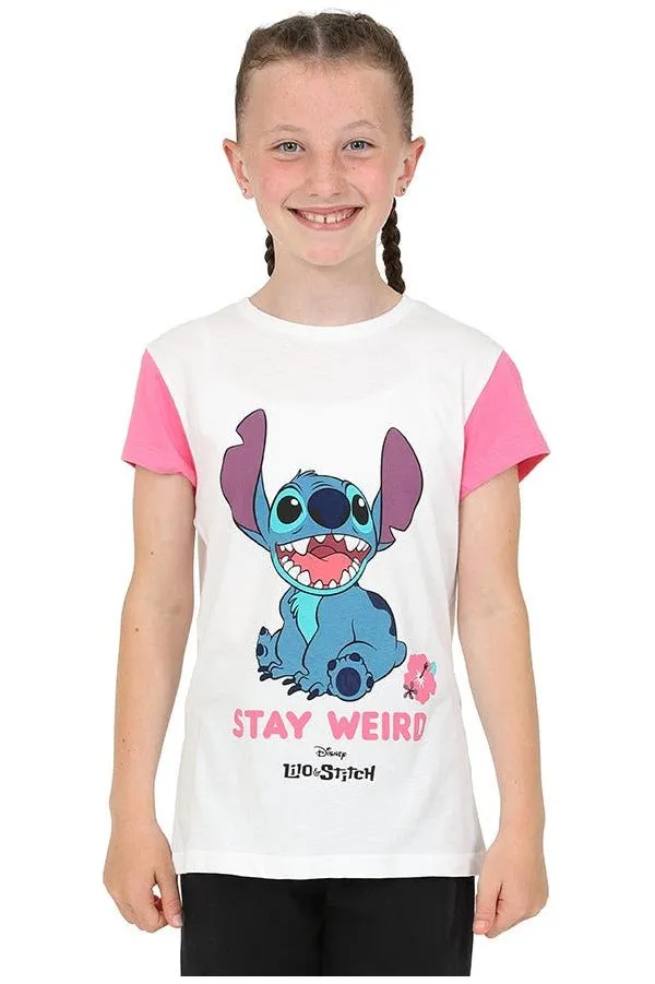 Disney Lilo & Stitch 3 Pack Girls T-Shirts Multipack Grey