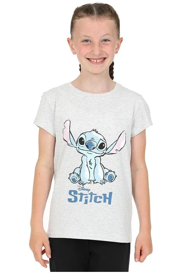 Disney Lilo & Stitch 3 Pack Girls T-Shirts Multipack Grey