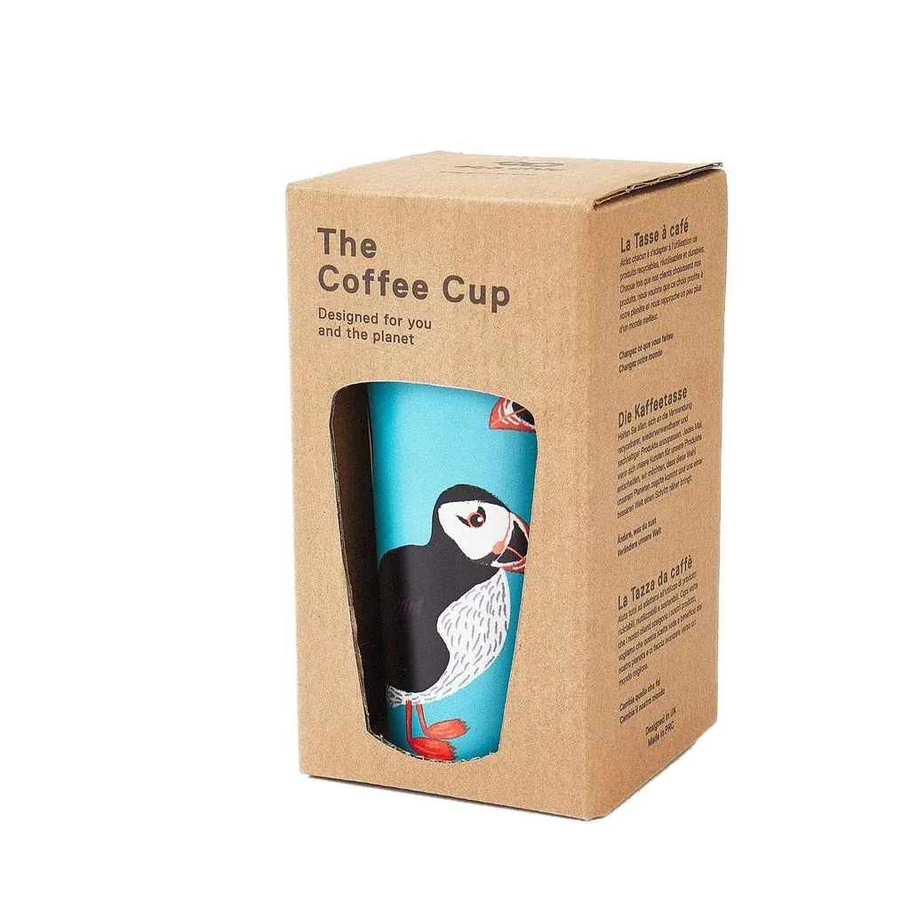 Eco Chic Teal Puffin Thermal Coffee Cup