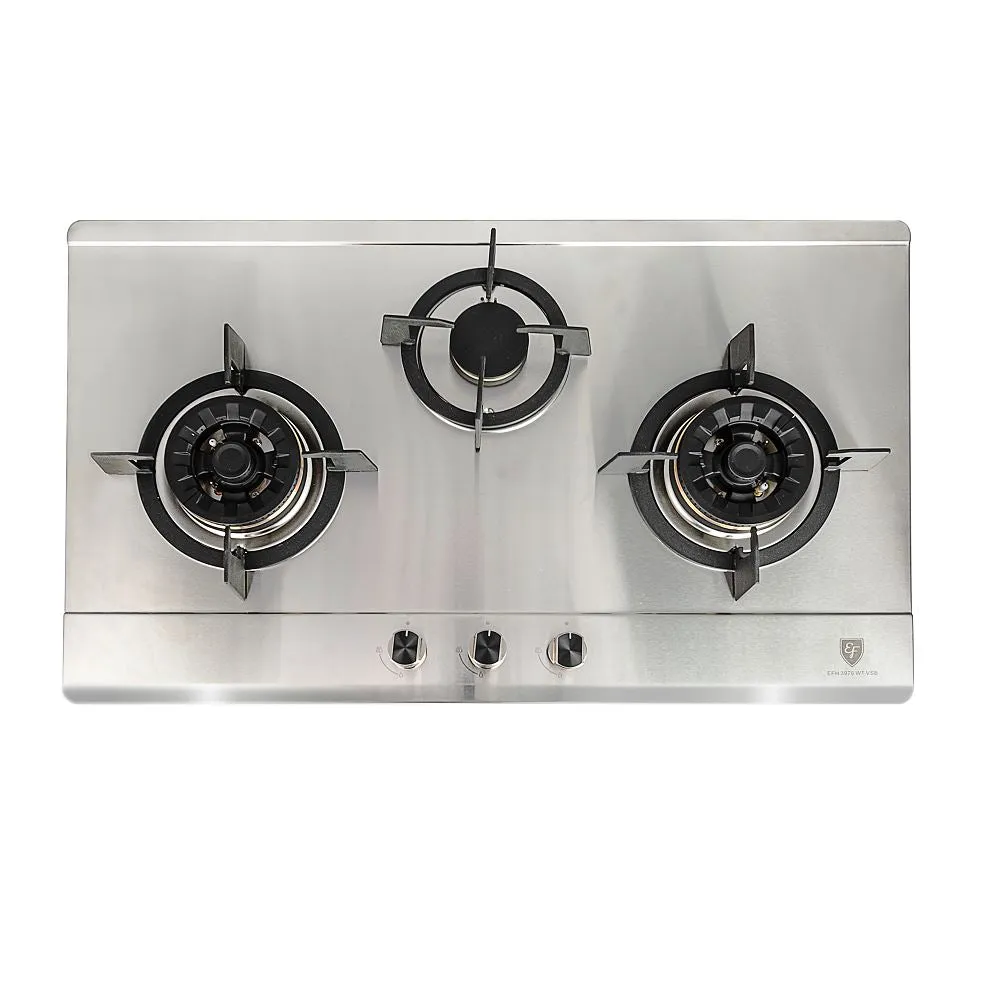 EF EFH 3976WT VSB 86cm Built in Stainless Steel Gas Hob EFH3976WT VSB