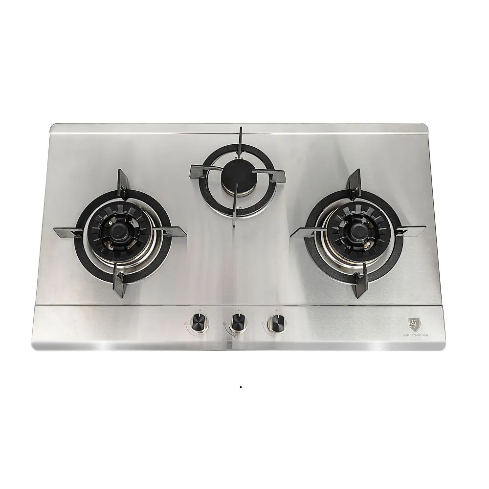 EF EFH 3976WT VSB 86cm Built in Stainless Steel Gas Hob EFH3976WT VSB