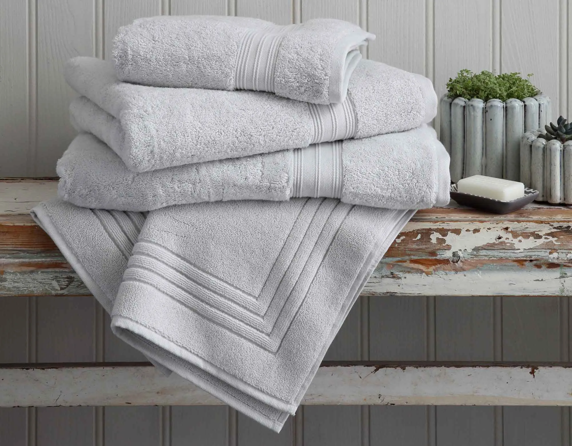 Egyptian Cotton Bath Towel Bundle - Pearl Grey