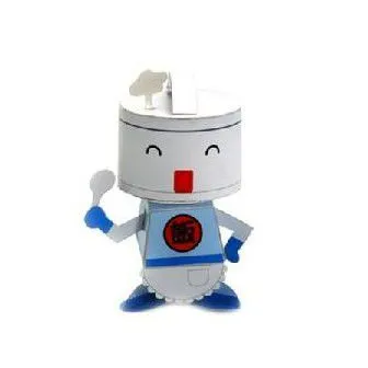 Electric Rice Cooker Bot DIY Paper Toy Postcard #090