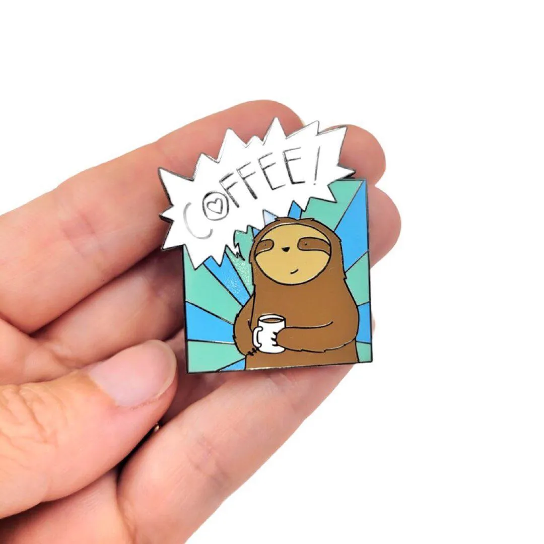 Enamel Pin - Coffee Sloth by LaRu