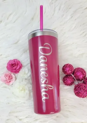 Engraved Script Name Tumbler - Double Wall Insulated Tumbler