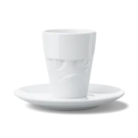 Espresso Cup with Saucer, Grumpy Face