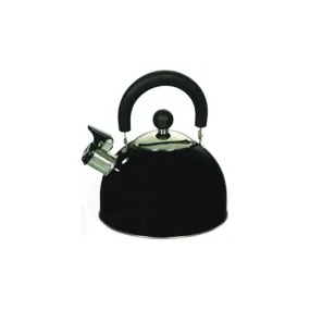 Euro-Ware 309-BK Whistling Tea Kettle, 2.5 qt Capacity, Stainless Steel, Black