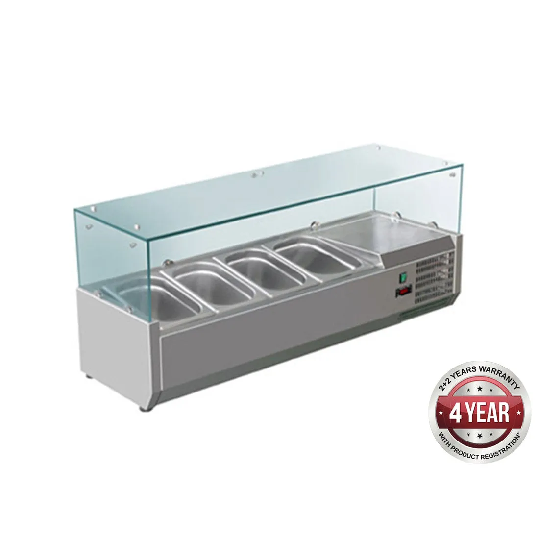 FED-X Flat Glass Salad Bench - XVRX1200/380