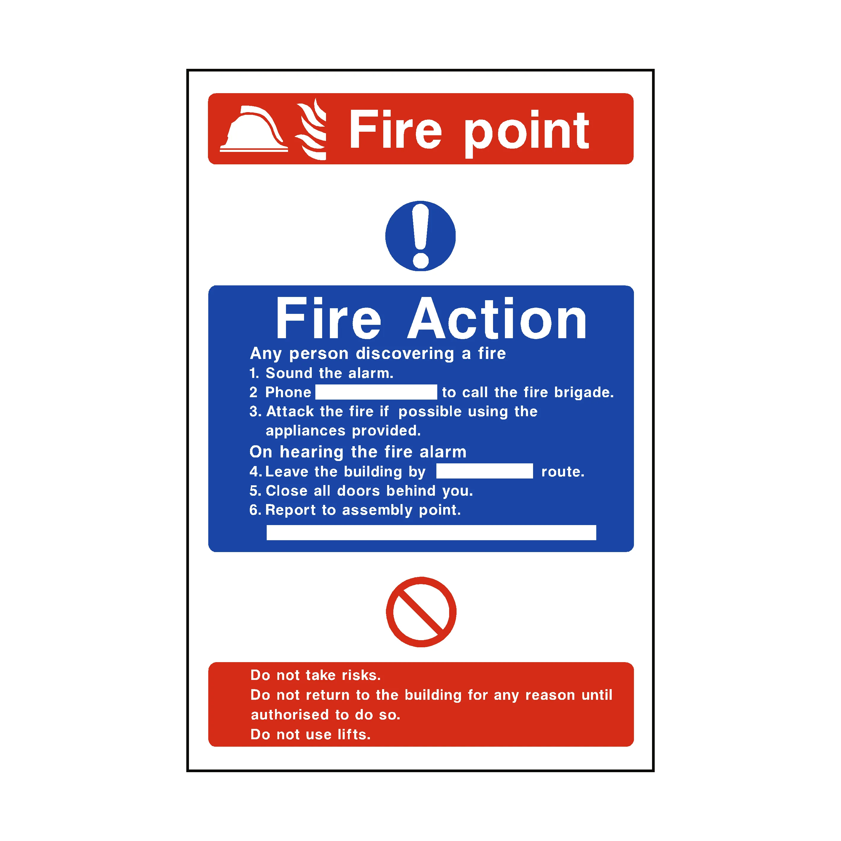 Fire Action Fire Point Sticker